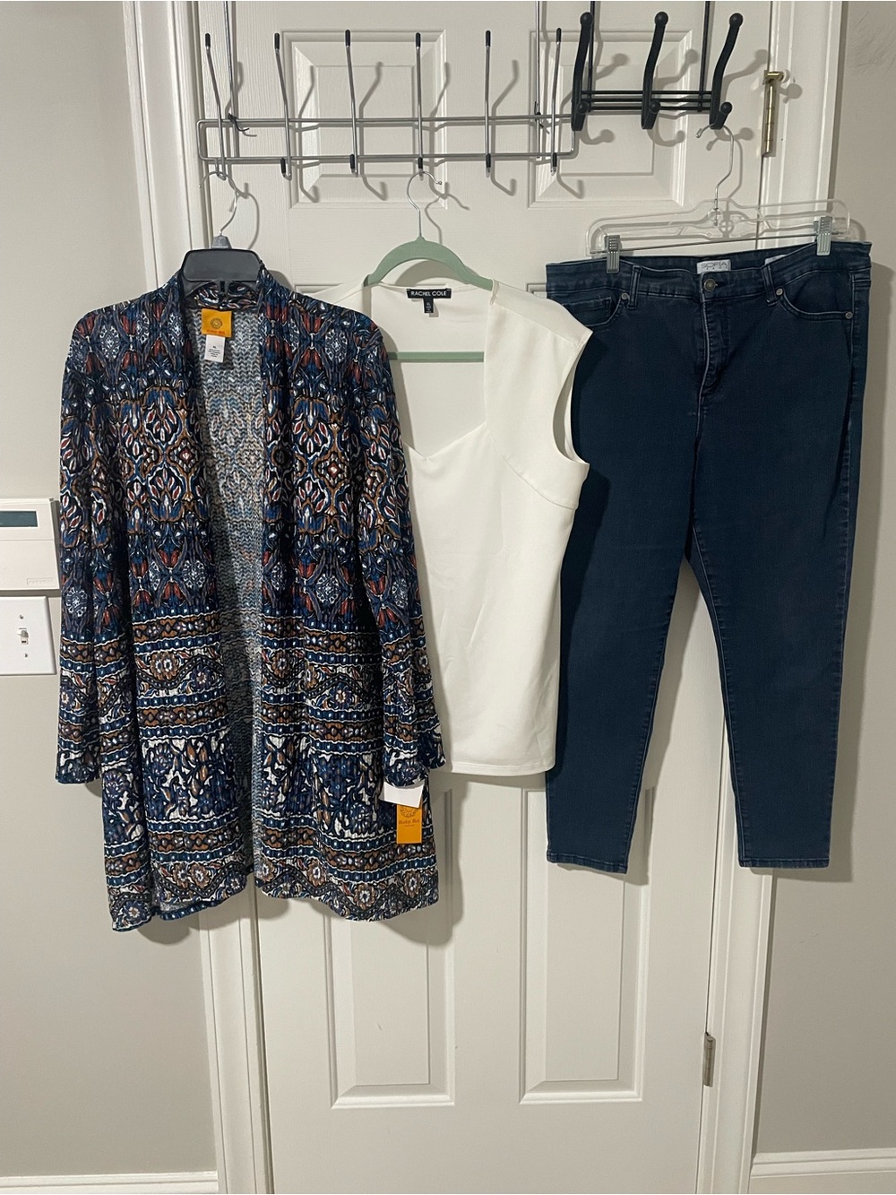 Dark Blue Stretch Jeans sz16 Sofia Vergaro nwt Ruby rd cardigan duster xl top
